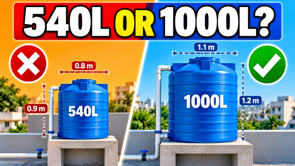 Water Tank Capacity Calculator Formula to Calculate Capacity in Litres (135 LPCD Method)