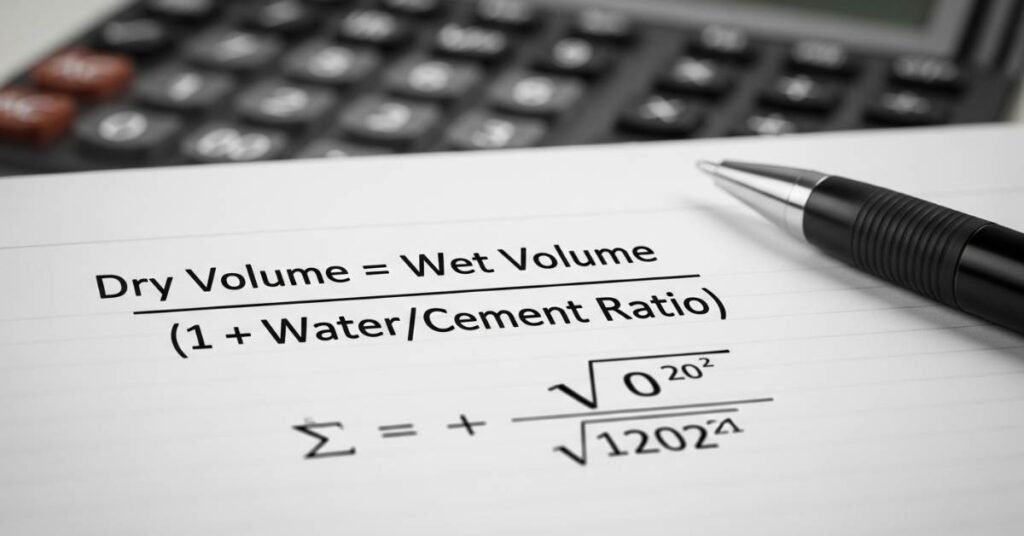 Dry Volume Of Concrete Formula