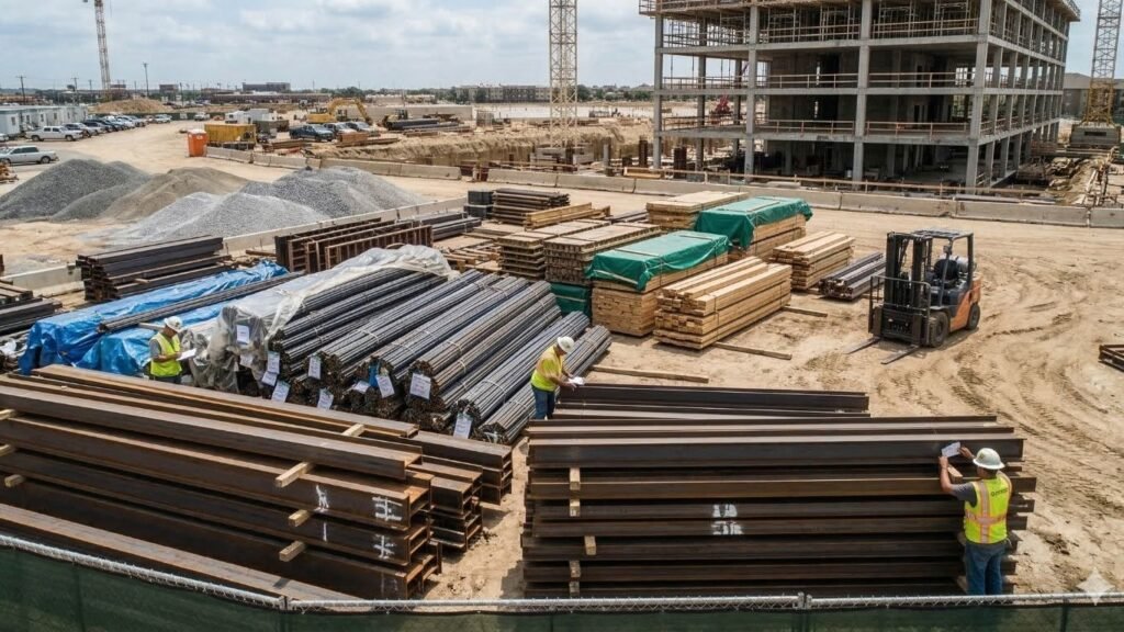 Organized Construction Material Storage On Site