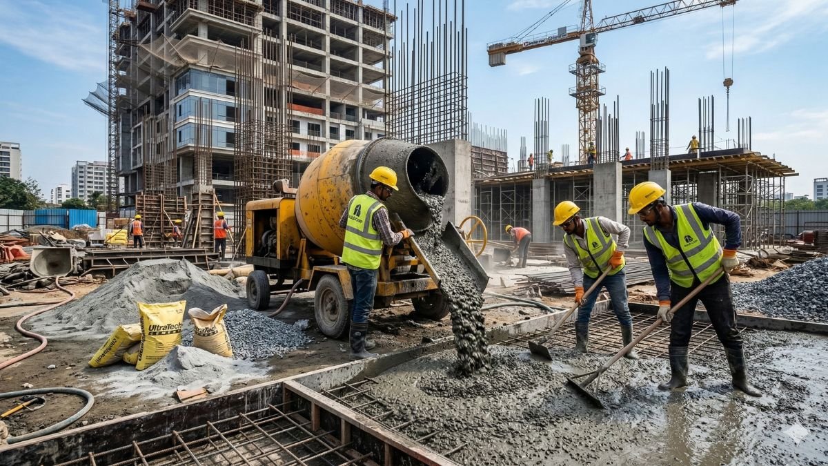 Wet Volume In Construction Concrete Mixing Process