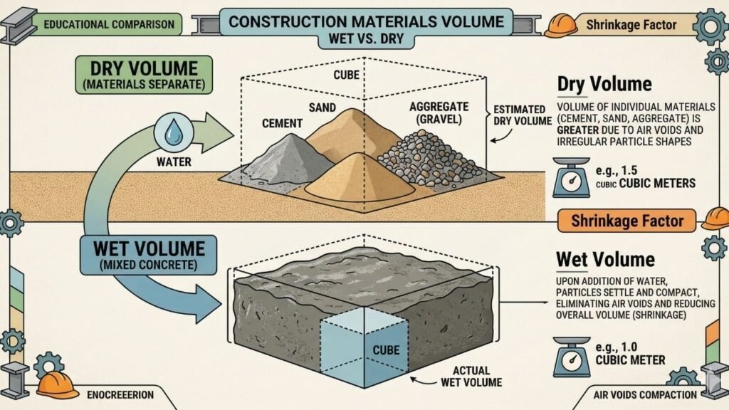 Wet Volume vs Dry Volume Illustration Wet Volume Wet Volume vs Dry Volume Illustration