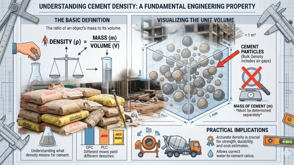 What Is Cement Density ? Definition, Formula & How To Calculate Cement Density 2 Cement Density Definition Diagram