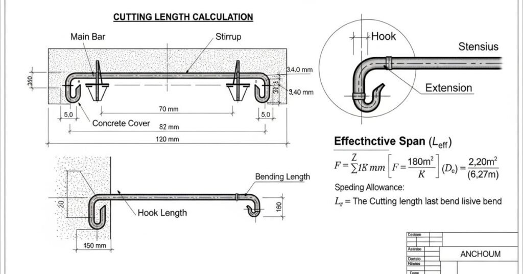 Cutting Length Of Bar In Beam Reinforcement Calculation With Example (Step by Step Guide) 1 Cutting Length Of Bar In Beam