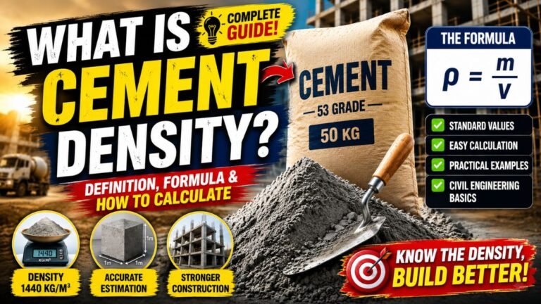 What Is Cement Density ? Definition, Formula & How To Calculate Cement Density