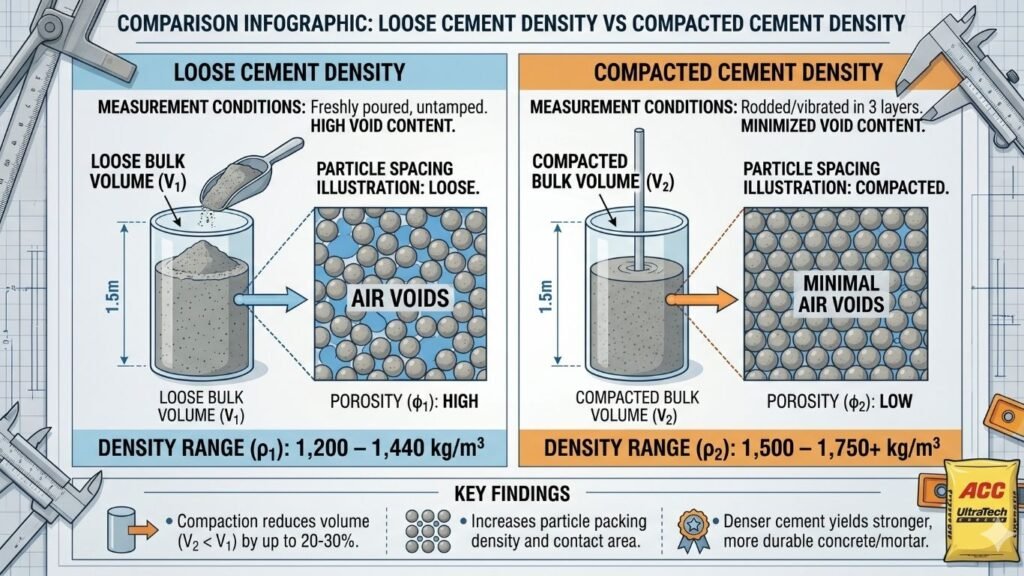 What Is Cement Density ? Definition, Formula & How To Calculate Cement Density 3 Loose Vs Compacted Cement Density