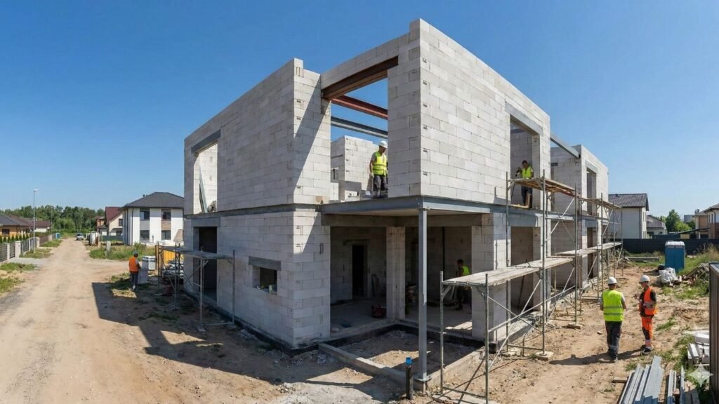 What Is AAC Block ? Advantages & Disadvantages Guide 3 house construction using AAC blocks